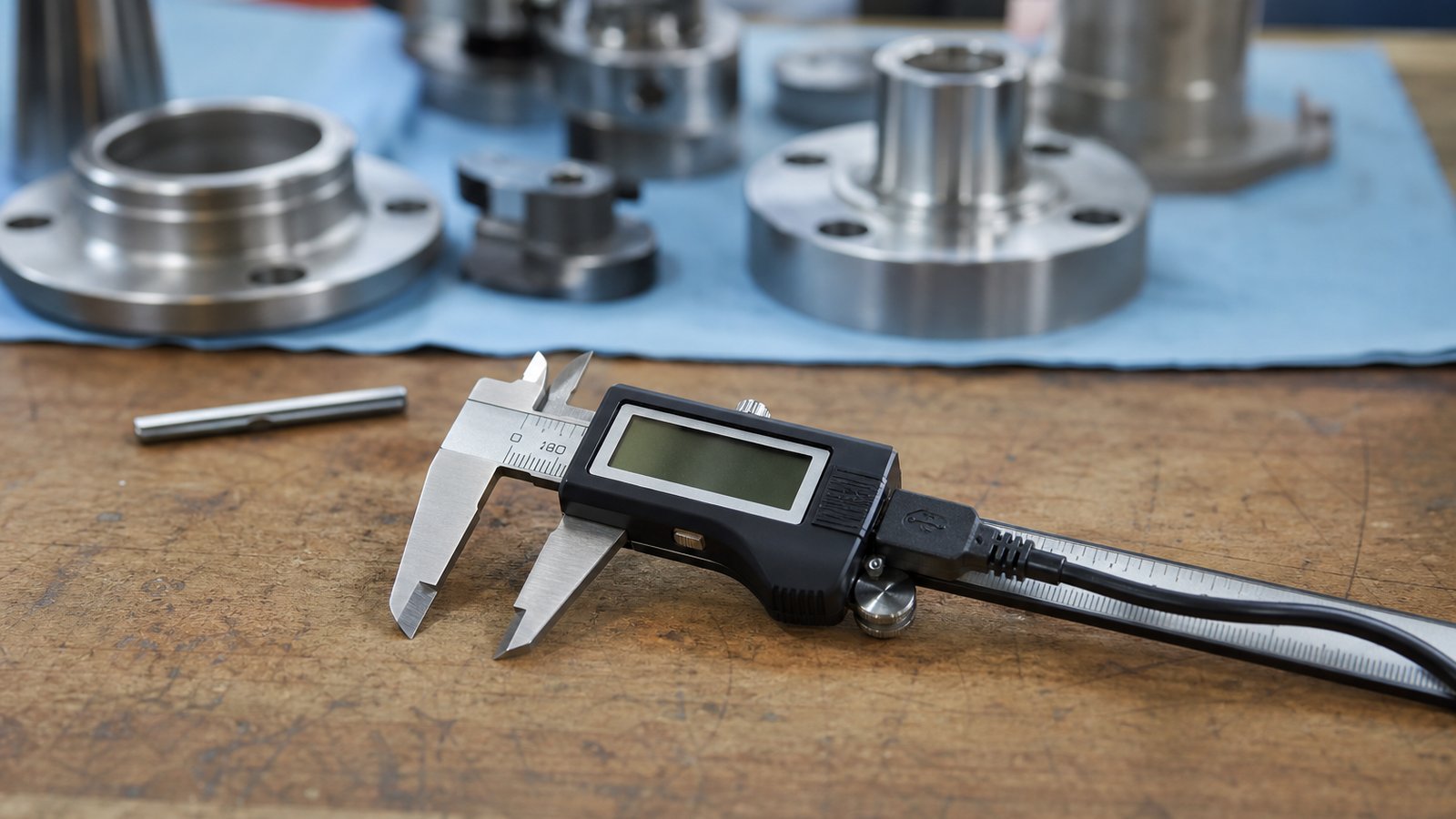 digital vernier caliper in a clean UK lifestyle scene